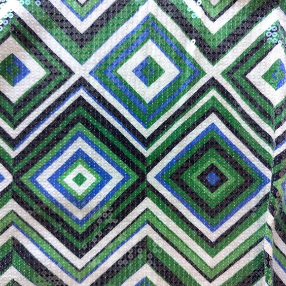 Chicos 3 Black Label Sparkle Top Womens Size XL Geometric Party Holiday Sequins - Picture 6 of 6